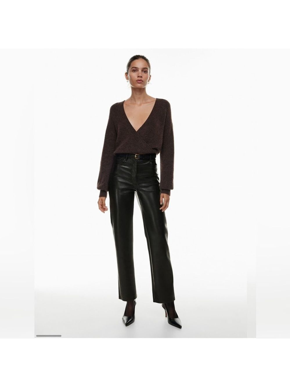 Wilfred Aritzia Melina black vegan leather pants size 16